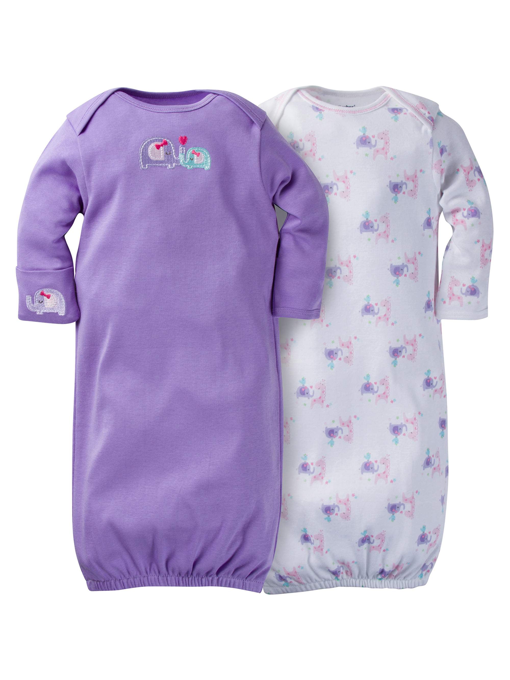 Wholesale Blank Baby Knotted Sleep Gowns with Mittens