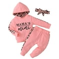 thumbnail image 1 of Newborn Baby Girl Mama's Mini Clothes Sweatshirt Hooded Top Pullover Pants 3PCS Outfit Set, 1 of 9