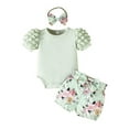 thumbnail image 1 of Baby Girl Outfits Baby Girl Summer Outfit Ruffle Romper Short Set Cute Clothes Toddler Clothes Girls Light Green 9 Months-12 Months, 1 of 7