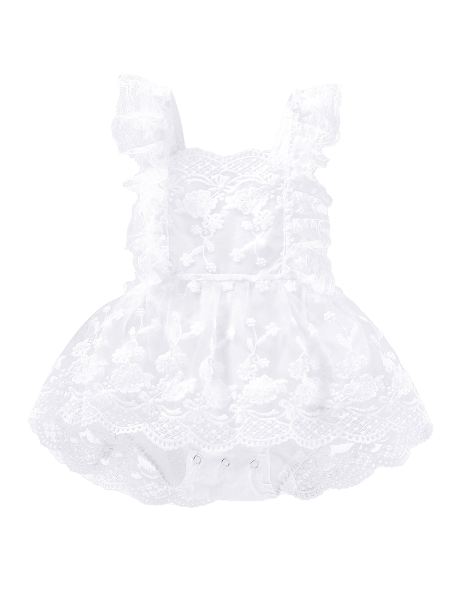 Baby Girl 1st Birthday Romper Dress - Ruffle Sleeveless Tutu Jumpsuit - Cake Smash Outfit - Sizes 0-24 Months 2 thumbnail image