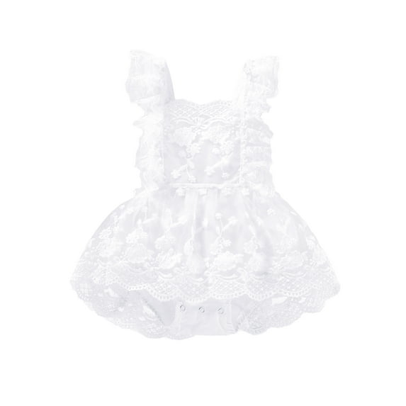 Newborn Baby Girl Outfits Butterfly Ruffle Lace Romper Jumpsuit Bodysuit 1st Birthday Photoshoot Dress