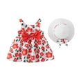 thumbnail image 1 of Baby Girl Outfits Sleeveless Backless Princess Birthday Flower Bow Sunress With Straw Hat Set Baby Summer Clothes Light Gray 3 Years-4 Years, 1 of 7