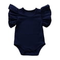 thumbnail image 1 of Newborn Baby Girl Romper Bodysuits Cotton Flutter Sleeve One-piece Rompers Outfits Clothes, 1 of 5