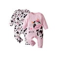 thumbnail image 1 of Newborn Baby Girl Romper Cow Print Design 2 Pcs Outfit Set 0-3 Months, 1 of 7