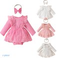 thumbnail image 1 of Newborn Baby Girl Romper Dresses Infant Girl Embroidered Flower Tulle Skirt Bodysuit Baby Girl Mesh Dress Outfits 0-18M, 1 of 9