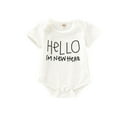thumbnail image 1 of Newborn Baby Girl Romper Short Sleeve Letter Print Jumpsuit Bodysuit Baby Girl Summer Clothes 6-9 Months, 1 of 7