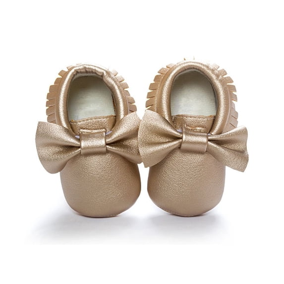 Newborn Baby Girl Soft Crib Shoes Infants Anti-slip Leather Fringed Sneaker Prewalker 0-18M