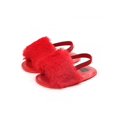 thumbnail image 1 of Newborn Baby Girl Soft Sole Plush Faux Fur Slippers Pram Sandals, 1 of 4