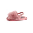 thumbnail image 1 of Newborn Baby Girl Soft Sole Plush Faux Fur Slippers Pram Sandals, 1 of 2