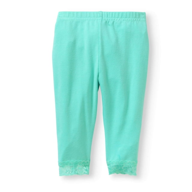 Newborn Baby Girl Solid Leggings With Lace
