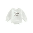 Newborn Baby Girl Sweatshirt Bubble Romper Long Sleeve Oversized Letter