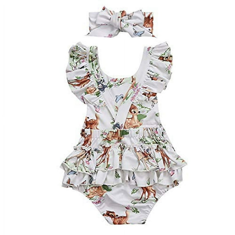 Newborn Baby Girls 1st Birthday Christmas Outfit Bambi Romper