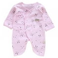 thumbnail image 1 of Newborn Baby Girls Boys Clothessummer Newborn Baby Cute Romper Long Sleeves 100% Cotton Baby Pajamas Cartoon Printed, 0-3M, 1 of 4