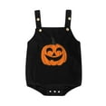 thumbnail image 1 of Newborn Baby Girls Boys Halloween Outfits Sleeveless Corduroy Pumpkin Face Overalls Rompers Button Jumpsuit Fall Clothes, 1 of 8