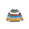thumbnail image 1 of Newborn Baby Girls Boys Knitted Cardigan Casual Long Sleeve Crewneck Rainbow Stripes Button Down Knit Coat Outwear, 1 of 8