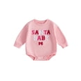 thumbnail image 1 of Newborn Baby Girls Christmas Clothes Letter Embroidery Sweatshirt Romper Long Sleeve Oversized Bodysuit Fall Winter Outfit, 1 of 8