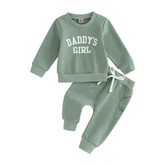 Newborn Baby Girls Clothes Sets 6M 12M 18M 24M 3Y Kids Boys Letter Print Long Sleeve Sweatshirts Pants 2pcs Infant Clothing Suits
