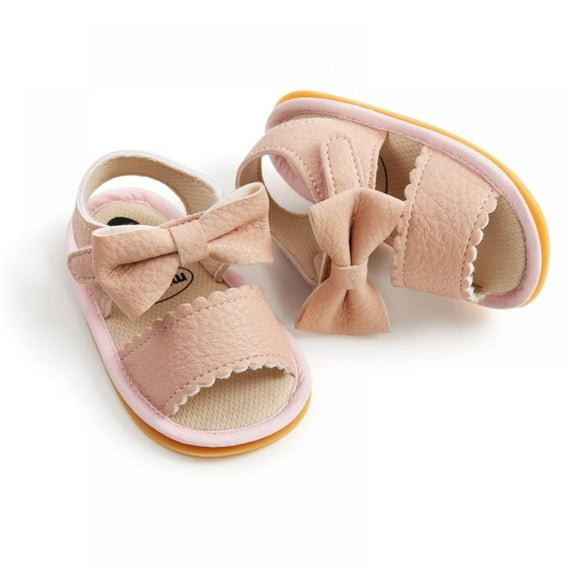 Newborn Baby Girls Cute Bowknot Sandals Summer Toddler Shoes First Walkers Anti-slip For Baby Infant 0-18M