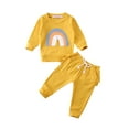 thumbnail image 1 of Newborn Baby Girls Fall Winter Clothes Toddler Girl Rainbow Sweatsuit Top and Pants Outfits Set, 1 of 6