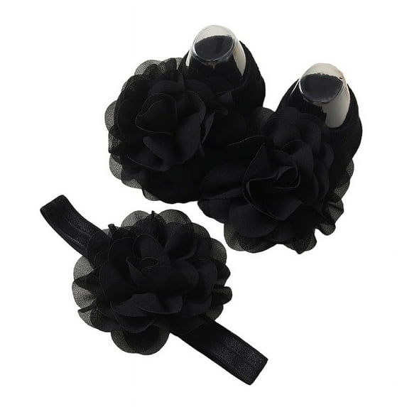 Newborn Baby Girls Flower Headbands & Sock Set Baby Floral Decor Flower Hair Band Hair Accessories for Newborns Infants Toddlers Photograph, 0-2 Years