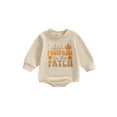 thumbnail image 1 of Newborn Baby Girls Halloween Clothes Pumpkin Patch Oversized Sweatshirt Romper Jumpsuit One Piece Fall Outfits 0-18M, 1 of 8