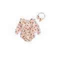 thumbnail image 1 of Newborn Baby Girls Halloween Clothes Pumpkin Ruffle Romper Long Sleeve Waffle Bodysuit with Headband Set Fall Outfits, 1 of 8