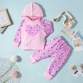 thumbnail image 1 of Newborn Baby Girls Heart Tops Hoodies Pants 2Pcs Outfits Clothes Set 0-6 Months, 1 of 12