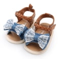 thumbnail image 1 of Newborn Baby Girls Infant Summer Sandals PU Leather Bow-knot Crib Shoes Prewalker Fashion Girls Canvas Sandals Kids Beach Shoes Baby Walking Shoes First Walkers, A2,0-6M, 1 of 6