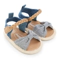 thumbnail image 1 of Newborn Baby Girls Infant Summer Sandals PU Leather Bow-knot Crib Shoes Prewalker Fashion Girls Canvas Sandals Kids Beach Shoes Baby Walking Shoes First Walkers, A3,12-18M, 1 of 6