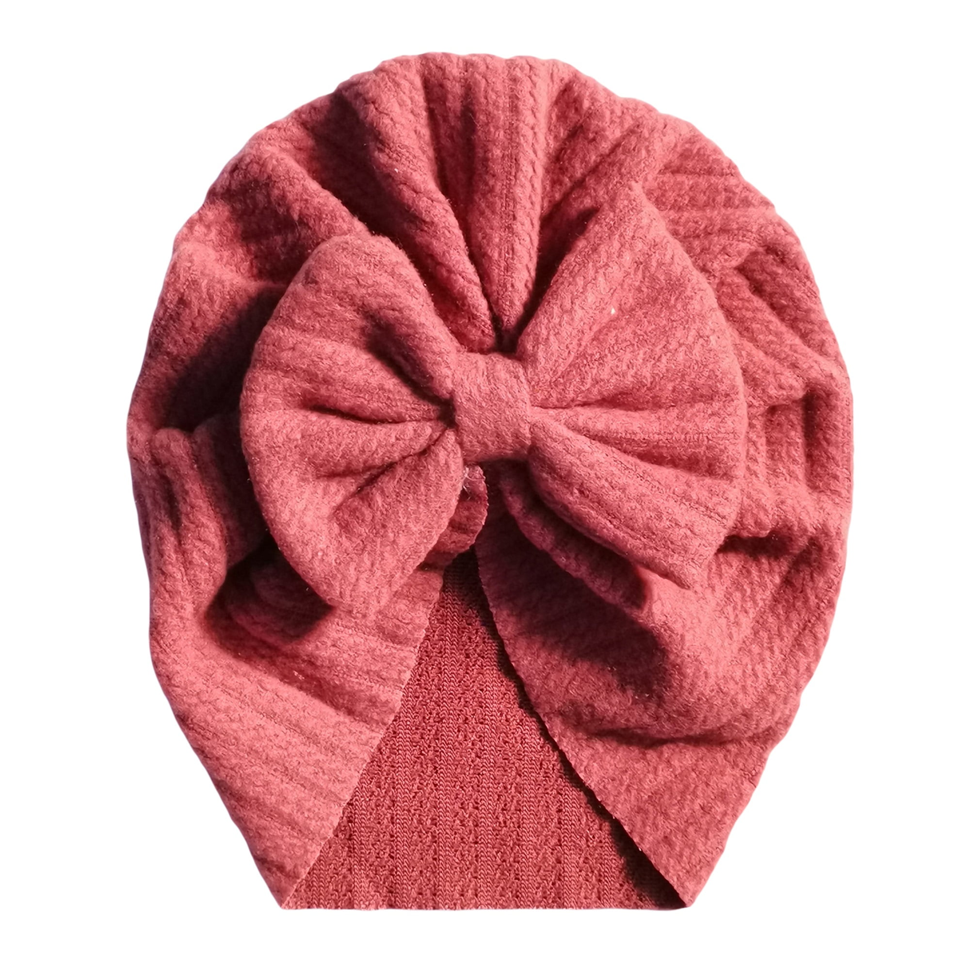 Newborn Baby Girls Infants Kids Solid Turban Hat Cap Beanie with