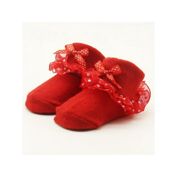 Newborn Baby Girls Kids Princess Bowknot Lace Ruffle Frilly Ankle Socks Bowknot