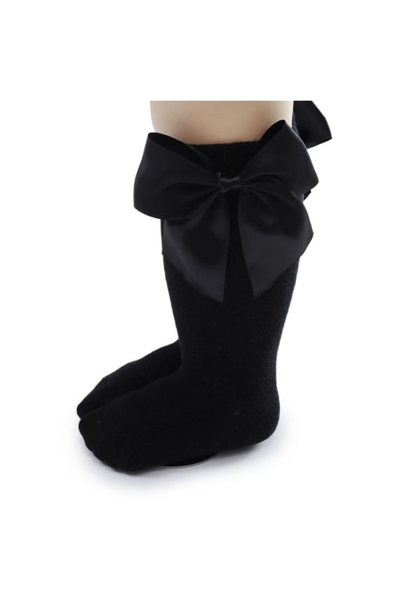 Newborn Baby Girls Knee High Socks Bow Long Stockings Infants Toddlers Ruffled Socks School Uniform Leggings