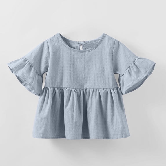 Newborn Baby Girls Princess Tops Ruffle Flared Sleeve T-Shirt Clothes Party Dress Tops Spring Summer Blouses for Kids 0M-4Y