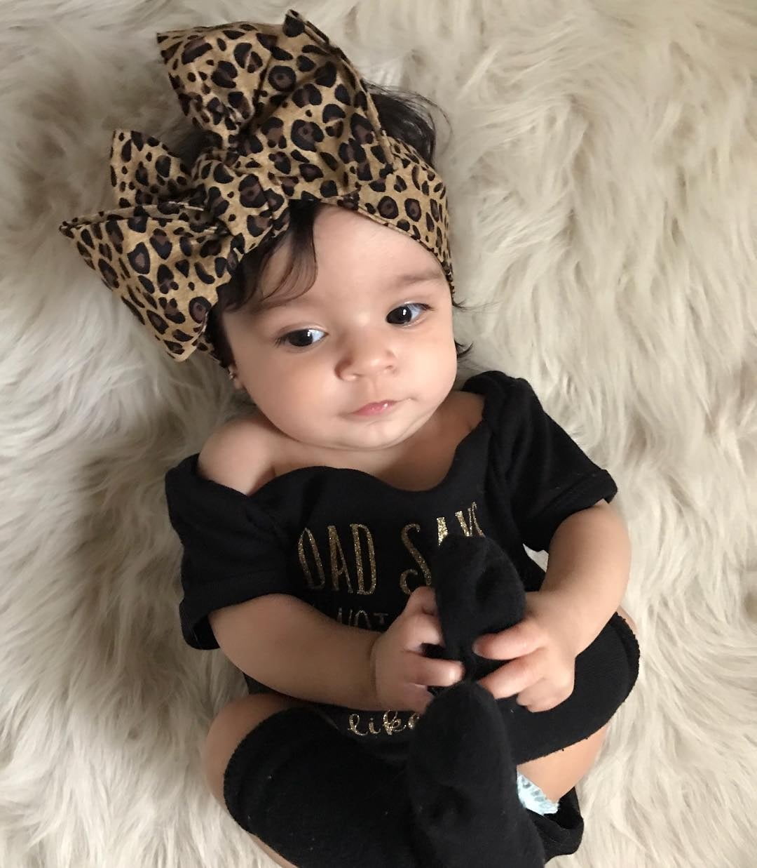 Newborn Baby Girls Romper Bodysuit Jumpsuit Leopard Headband Outfits ...