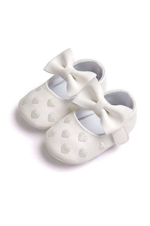 Newborn Baby Girls Soft Soled Bow-Knot Crib Shoes Infants Anti-slip Sneaker Prewalker