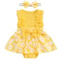 Newborn Baby Girls Summer Jumpsuit Daisy Sleeveless Romper Dress