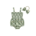 thumbnail image 1 of Newborn Baby Girls Summer Outfits Floral Daisy Romper Ruffle Smocked Suspender Bodysuit with Bow Headband Set Cute Clothes, 1 of 7