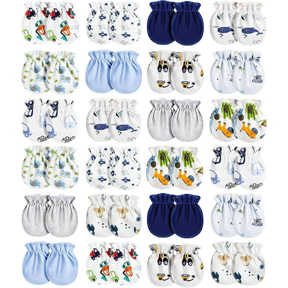 Newborn Baby Gloves Infant No Scratch Elastic Wrist Infant Soft Gloves Baby Mittens for 0-6 Months Baby Girls Boys,Random style