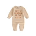 thumbnail image 1 of Newborn Baby Halloween Outfits Boy Girl Pumpkin Patch Romper Long Sleeve Sweatshirt Jumpsuits Fall Winter Clothes 0-18M, 1 of 8
