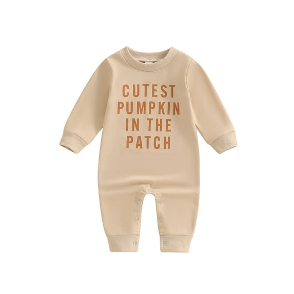 Newborn Baby Halloween Outfits Boy Girl Pumpkin Patch Romper Long Sleeve Sweatshirt Jumpsuits Fall Winter Clothes 0-18M