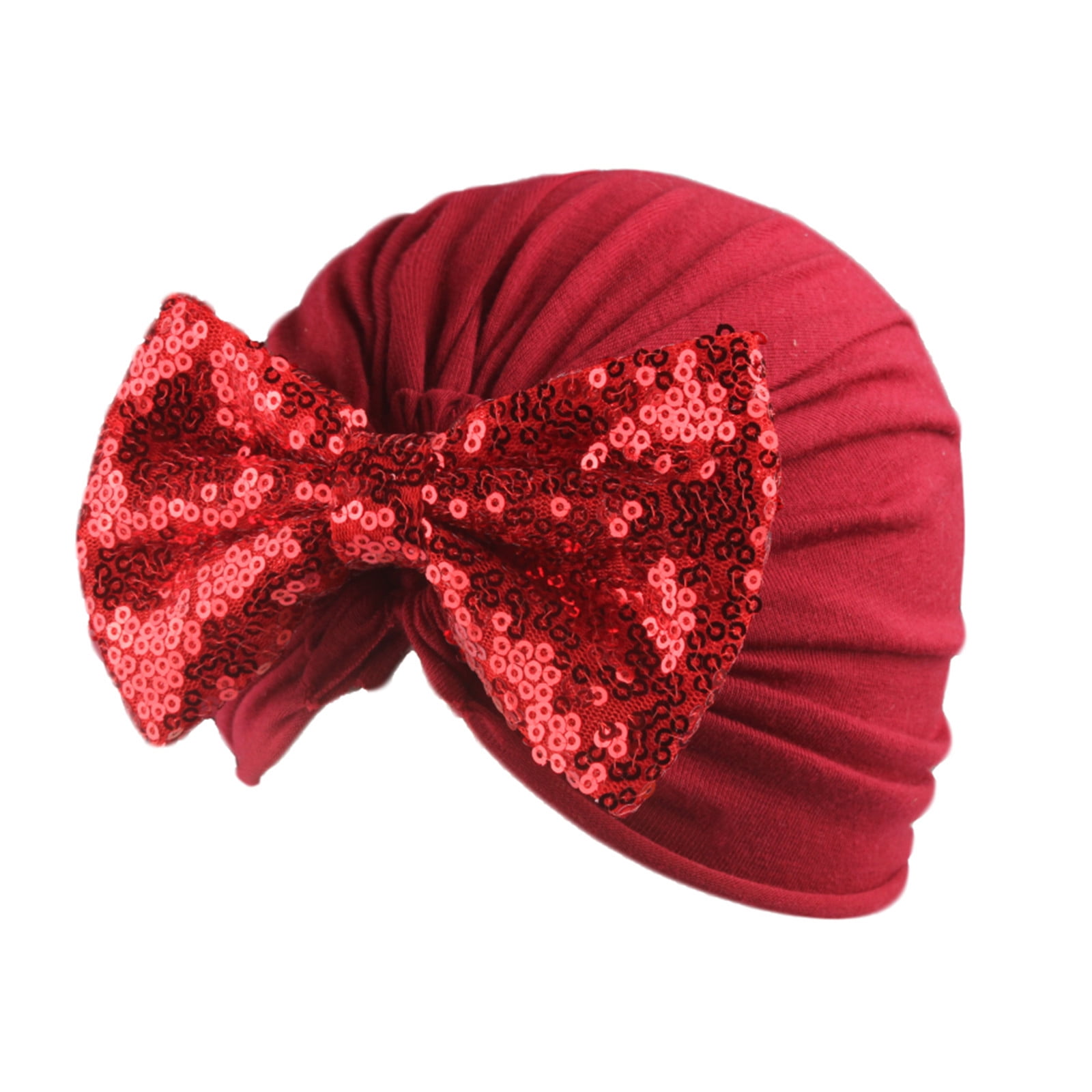 Newborn Baby Hat Beanie Paillette Bow Head Accessories - Walmart.com