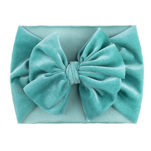 ‌Newborn Baby Headband - Soft Velvet Hair Bow for 0-3 Months, Photoshoot Props & Christmas Gift (Classic Mint Green)‌