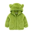 thumbnail image 1 of Newborn Baby Hooded Jacket Coat Cute Bear Ear Long Sleeve Zipper Up Jacket Warm Sweatshirt Coat Winter Outwear Outfits 9-12 Months, 1 of 3