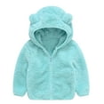 thumbnail image 1 of Newborn Baby Hoodie Jacket Coat Cute Bear Ear Long Sleeve Zipper Up Jacket Cute Warm Outfits Fall Winter Outfit Outwear 0-6 Months, 1 of 8
