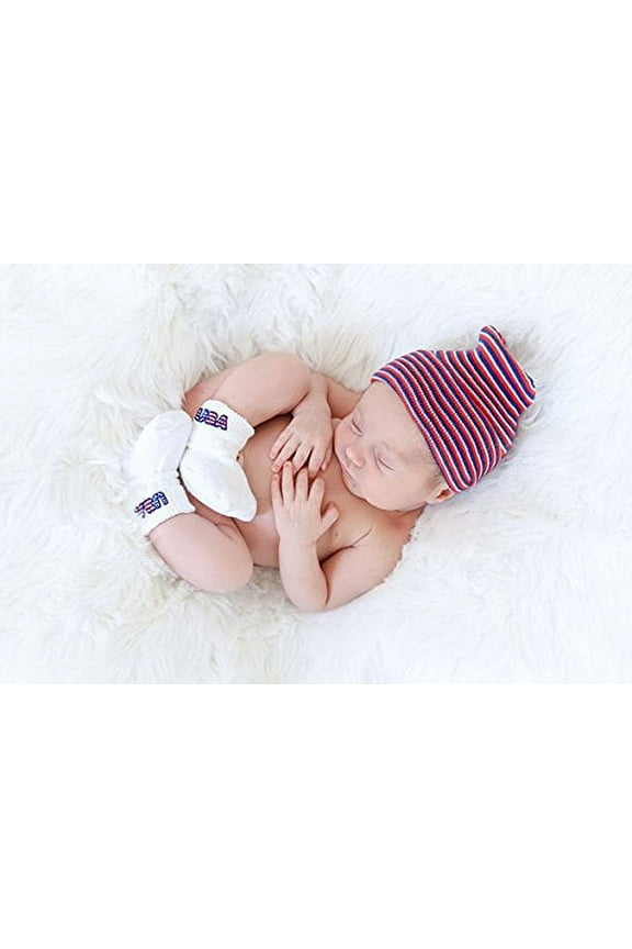 Newborn Baby Hospital "Born In The USA" Hat/ Cap and Sock Set by Nurses Choice