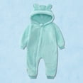 thumbnail image 1 of Newborn Baby Jumpsuit Hooded Fleece Rompers Long Sleeve Onesies Outwear Outfits, 1 of 9