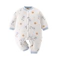 thumbnail image 1 of Newborn Baby Jumpsuit Snowsuit Onesie Cute Cartoon Winter Warm Cotton Fleece Hooded Romper Coats Outift Outwear for Gifts,Light Blue,2 Months, 1 of 2