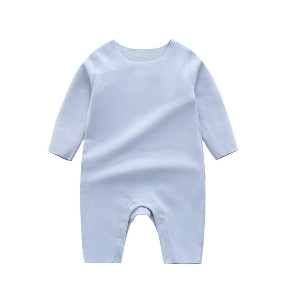 Newborn Baby Jumpsuits Baby Infant Jumpsuit Printing Long Sleeve Romper Clothes New Casual Winter Jumpsuits Blue 6 Months