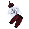 thumbnail image 1 of Newborn Baby Kids Boy Girl Baby Bear Romper Tops Jumpsuit Red Plaid Pants Fashion Clothes Outfits, 1 of 8