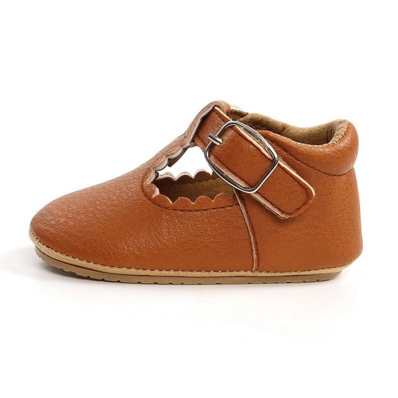 Newborn Baby Leopard PU Leather Non-slip Soft Sole Toddler Walking Shoes